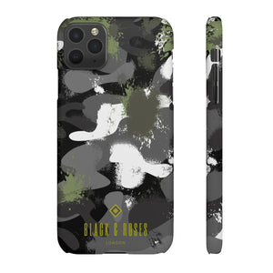 Open image in slideshow, Camouflage iPhone Rigid Case - Black and Roses London
