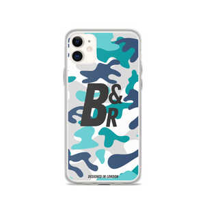 Open image in slideshow, B&amp;R Blue Camo iPhone Case - Black and Roses London
